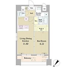 リヴィェ日本橋 10階1LDKの間取り