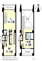 Ｎ3ユニテ 6階1LDKの間取り
