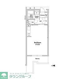 コーポレート西大井 3階ワンルームの間取り