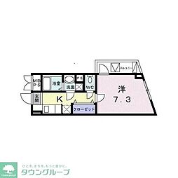 ヴィチーノ　アル　ポンテ品川 4階1Kの間取り