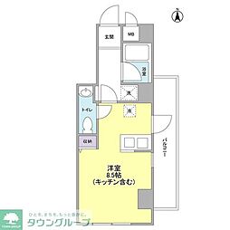 Stella SENDAIZAKA 8階ワンルームの間取り