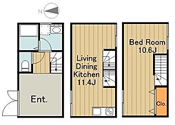 クロススクエア西大井 3階1SLDKの間取り
