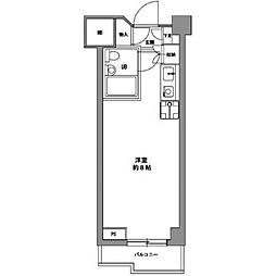 三越ゼームス坂マンション 4階ワンルームの間取り