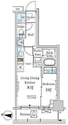 パークアクシス木場キャナル　ウエスト 3階1LDKの間取り