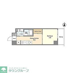 ＢＰＲレジデンス亀戸 8階1DKの間取り