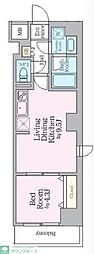 アイルグランデ亀戸 3階1LDKの間取り