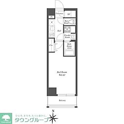 グランジット菊川 6階1Kの間取り