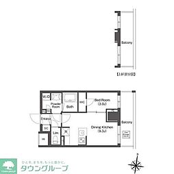 コンフォリア森下リバーサイド 4階1LDKの間取り