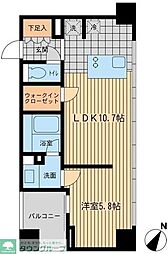 ウィルテラス勝どき 8階1LDKの間取り