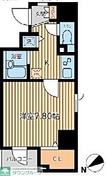 ＣＩＴＹ　ＳＰＩＲＥ　新富町 4階1Kの間取り