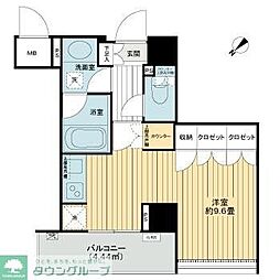 クオリア銀座やま祢ビル 10階ワンルームの間取り