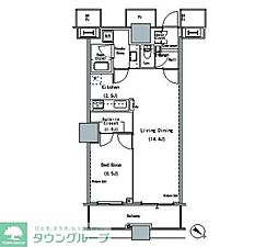 ＴＨＥ　ＴＯＫＹＯ　ＴＯＷＥＲＳ　ＭＩＤＴＯＷＥＲ 29階1LDKの間取り