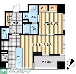 ウィルテラス勝どき 5階1LDKの間取り