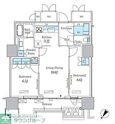 HARUMI　FLAG　PORT　VILLAGE　A棟 16階2LDKの間取り