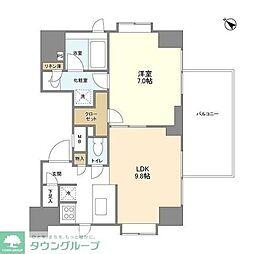 リバーレ月島 7階1LDKの間取り