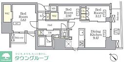 S-RESIDENCE日本橋馬喰町Aere 4階3DKの間取り