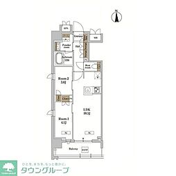 ＲＪＲプレシア蒲田 6階2LDKの間取り