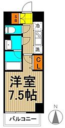 ベルフェリーク木場 3階1Kの間取り