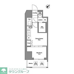 ルフォンプログレ大森山王 3階1DKの間取り