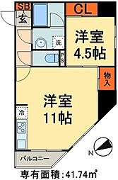 ＡＲＴＥＲＥ東日本橋 8階1LDKの間取り