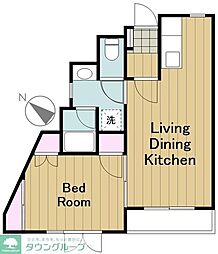 テラ・ホームズ旗の台 3階1LDKの間取り