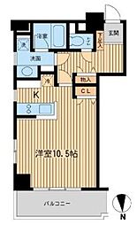 芝公園アパートメント 2階ワンルームの間取り