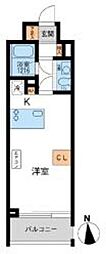アーデン芝公園 3階ワンルームの間取り
