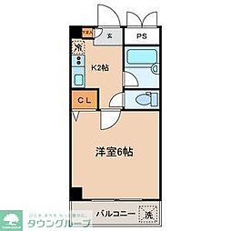 アビテ白金 2階1Kの間取り