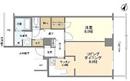 トルナーレ日本橋浜町 35階1LDKの間取り