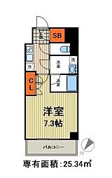 S-RESIDENCE月島 5階1Kの間取り