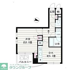 シュロスＫ・Ｙ北品川 4階1DKの間取り