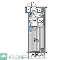 グランド・ガーラ三田 2階1Kの間取り