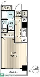 メゾン・ド・ヴィレ高輪 1Kの間取図画像