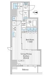 グレイスリヴィエール東京八丁堀 1LDKの間取図画像