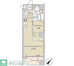 クレール日本橋 1LDKの間取図画像