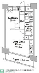 コンフォリア芝浦バウハウス 1LDKの間取図画像
