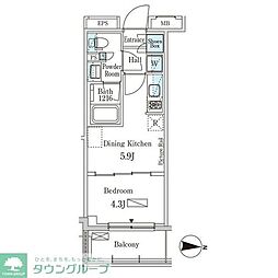 パークアクシス本所・親水公園 1DKの間取図画像