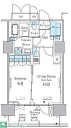 HARUMIFLAGPORTVILLAGEC棟 1LDKの間取図画像