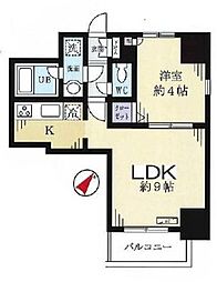 メゾン・ド・ヴィレ日本橋浜町 1LDKの間取図画像