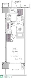 A-standard芝浦 1Kの間取図画像