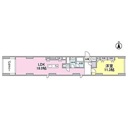 天王洲テラス 1LDKの間取図画像