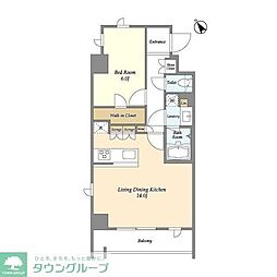 Lien御殿山 1LDKの間取図画像