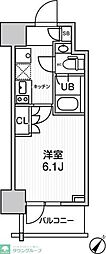 JMFレジデンス北品川 1Kの間取図画像