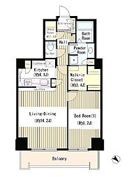 トルナーレ日本橋浜町トルナーレタワー 1LDKの間取図画像