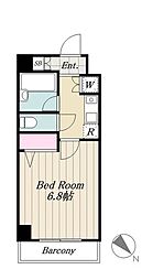 PRIMEURBANオオモリ 1Kの間取図画像