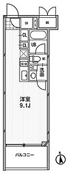 アーデン芝公園 ワンルームの間取図画像
