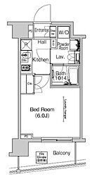 プラウドフラット門前仲町4 1Kの間取図画像