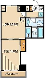 クレスト南千住 1LDKの間取図画像