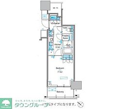 パークアクシス豊洲キャナル 1Kの間取図画像