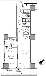 パークアクシス豊洲 1LDKの間取図画像